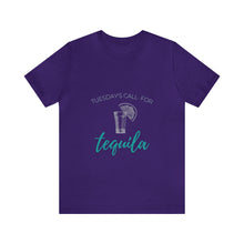Load image into Gallery viewer, Tuesday's Call For Tequila Short Sleeve Tee - Shot Glass Design