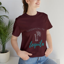 Load image into Gallery viewer, Tuesday's Call For Tequila Short Sleeve Tee - Shot Glass Design