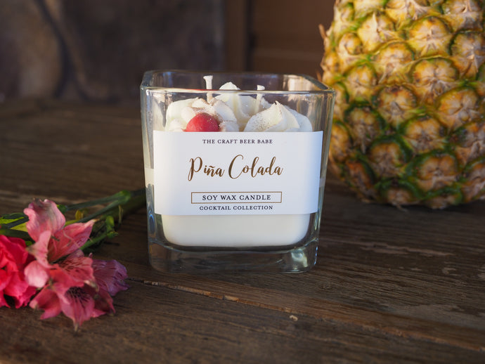 Pina Colada Cocktail Candle - 100% Soy Wax