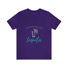 Load image into Gallery viewer, Tuesday&#39;s Call For Tequila Short Sleeve Tee - Shot Glass Design
