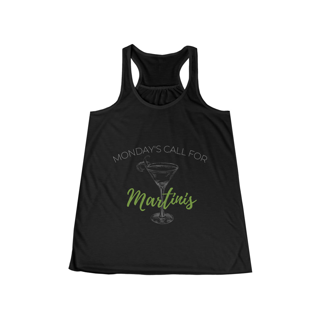 Women's Monday's Call for Martinis Flowy Racerback Tank
