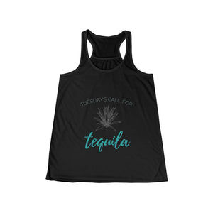 Women's Tuesday's Call For Tequila Flowy Racerback Tank - Agave Design