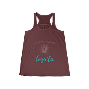 Women's Tuesday's Call For Tequila Flowy Racerback Tank - Agave Design