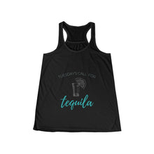 Load image into Gallery viewer, Women&#39;s Tuesday&#39;s Call for Tequila Flowy Racerback Tank - Shot Glass Design